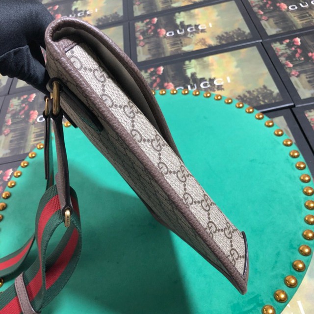 Gucci專櫃款男包 598604 古馳Vintage彩色肩帶 虎頭小方包 Gucci男士郵差包  gqy2801